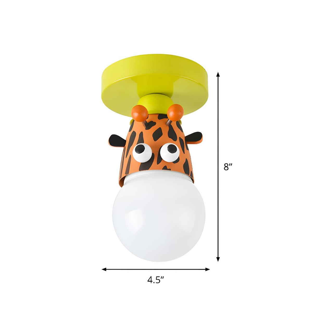 Kids Room Cartoon Giraffe Semi-Flush Mount Ceiling Lamp Image - 4