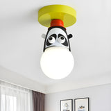 Kids Room Cartoon Giraffe Semi-Flush Mount Ceiling Lamp Image - 5