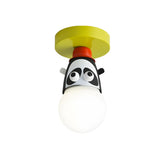 Kids Room Cartoon Giraffe Semi-Flush Mount Ceiling Lamp Image - 7