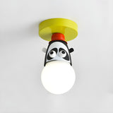 Kids Room Cartoon Giraffe Semi-Flush Mount Ceiling Lamp Image - 8