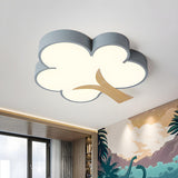 Kids Room Cartoon Green Tree LED Flush Mount Light Image - 6