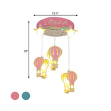 Kids Room Cartoon Hot Air Balloon Semi-Flush Mount Lamp Image - 4