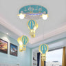 Kids Room Cartoon Hot Air Balloon Semi-Flush Mount Lamp Image - 5