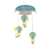 Kids Room Cartoon Hot Air Balloon Semi-Flush Mount Lamp Image - 7