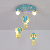 Kids Room Cartoon Hot Air Balloon Semi-Flush Mount Lamp Image - 8