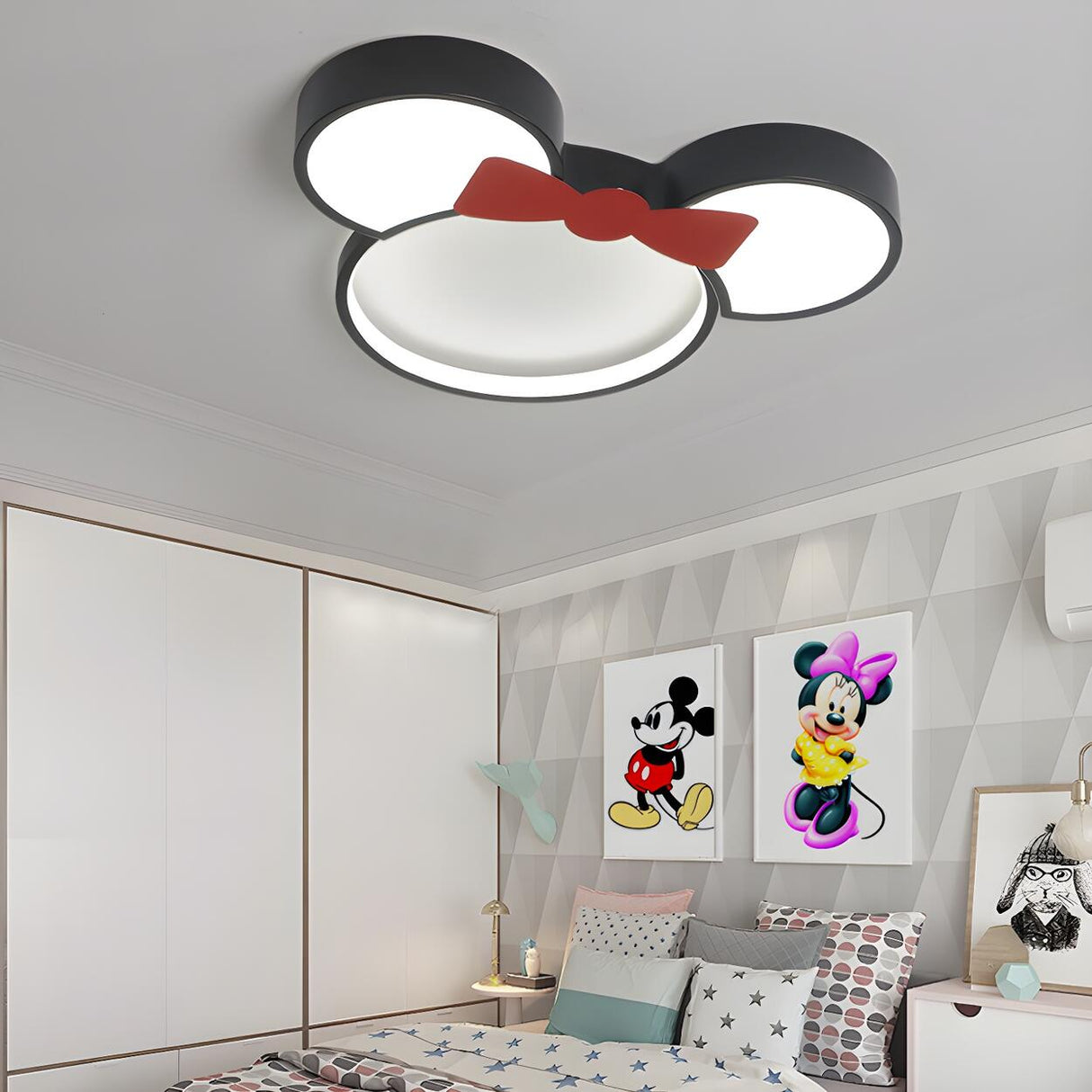 Kids Room Cartoon Mickey LED Flush Mount Ceiling Light Image - 2