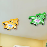 Kids Room Cartoon Orange Robot LED Flush Mount Light Image - 14