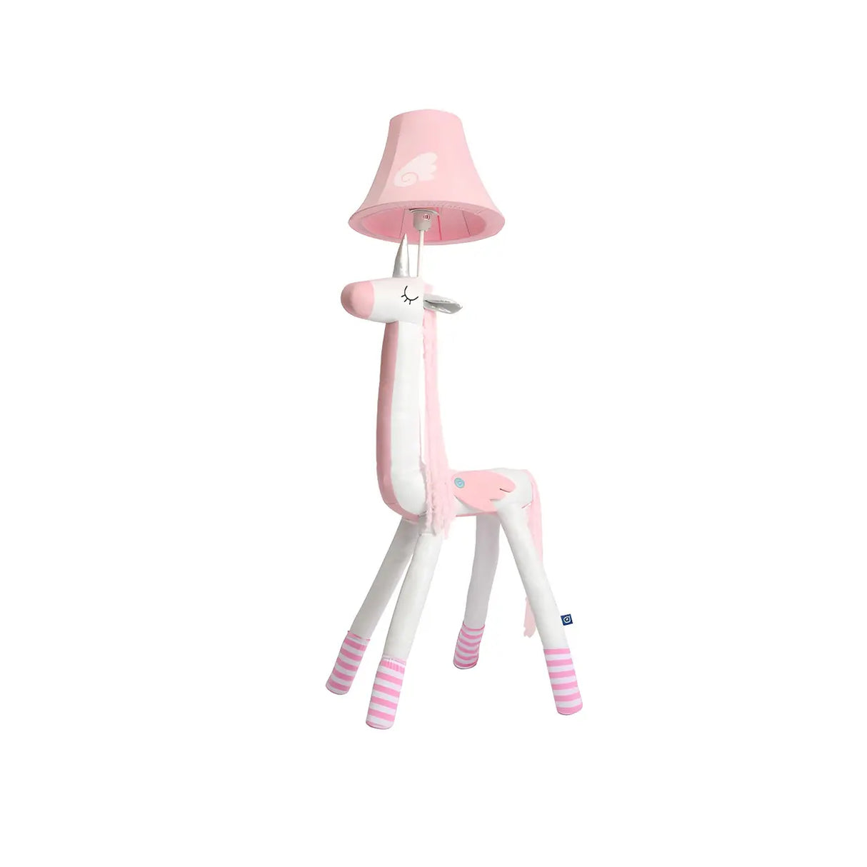 Kids Room Cartoon Pink Unicorn Plush Fabric Floor Lamp Image - 3