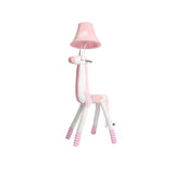 Kids Room Cartoon Pink Unicorn Plush Fabric Floor Lamp Image - 3