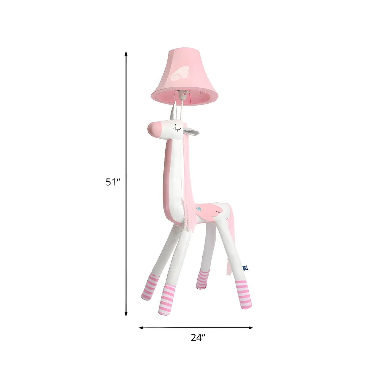 Kids Room Cartoon Pink Unicorn Plush Fabric Floor Lamp 