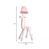 Kids Room Cartoon Pink Unicorn Plush Fabric Floor Lamp #size