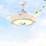 Kids Room Cartoon Smiling Flower Ceiling Fan with Light Image - 12