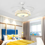 Kids Room Cartoon Smiling Flower Ceiling Fan with Light Image - 13