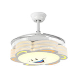 Kids Room Cartoon Smiling Flower Ceiling Fan with Light Image - 5