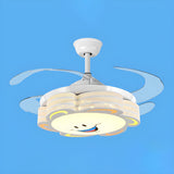 Kids Room Cartoon Smiling Flower Ceiling Fan with Light Image - 6