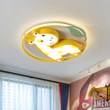 Kids Room Cartoon Unicorn LED Flush Mount Ceiling Light Image - 14