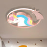 Kids Room Cartoon Unicorn LED Flush Mount Ceiling Light Image - 5