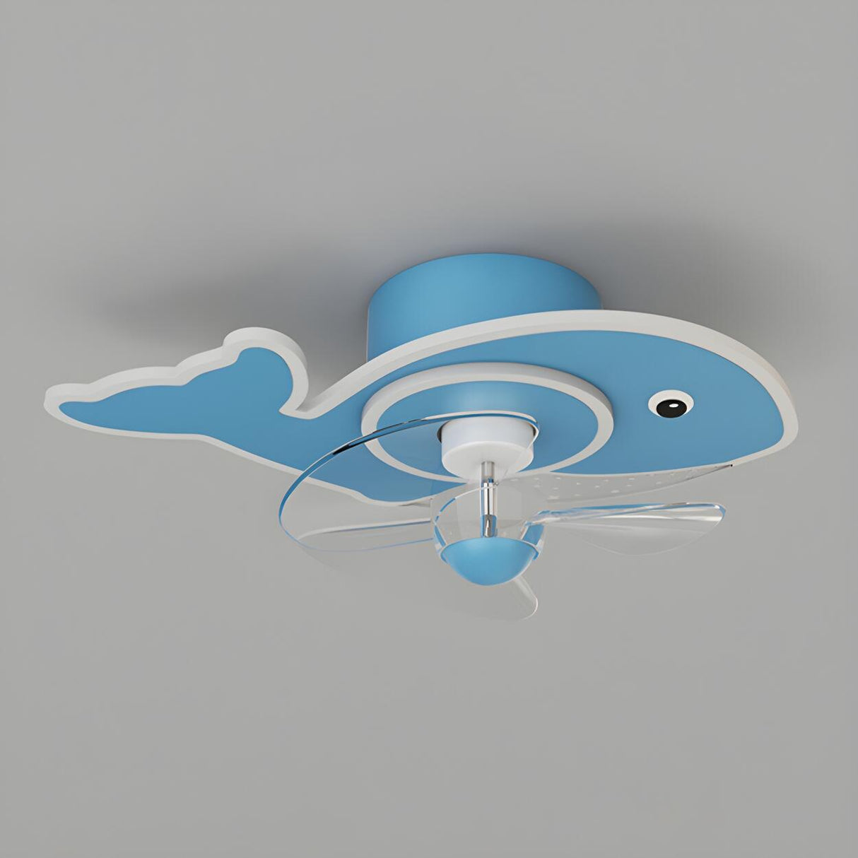 Kids Room Cartoon Whale Ceiling Fan with LED Light Image - 12