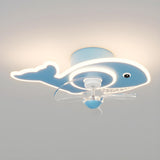 Kids Room Cartoon Whale Ceiling Fan with LED Light Image - 3