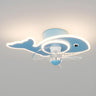 Kids Room Cartoon Whale Ceiling Fan with LED Light Image - 3