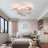 Kids Room Cartoon Whale Ceiling Fan with LED Light Image - 6