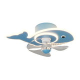 Kids Room Cartoon Whale Ceiling Fan with LED Light Image - 8