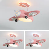 Kids Room Chic Cute Airplane LED Ceiling Fan Light Image - 10