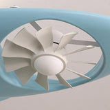 Kids Room Chic Cute Airplane LED Ceiling Fan Light Image - 12