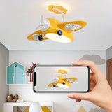 Kids Room Chic Cute Airplane LED Ceiling Fan Light Image - 15