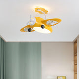 Kids Room Chic Cute Airplane LED Ceiling Fan Light Image - 19