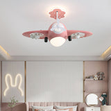 Kids Room Chic Cute Airplane LED Ceiling Fan Light Image - 20