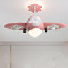 Kids Room Chic Cute Airplane LED Ceiling Fan Light Image - 4