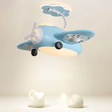 Kids Room Chic Cute Airplane LED Ceiling Fan Light Image - 6