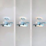 Kids Room Chic Cute Airplane LED Ceiling Fan Light Image - 7