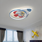 Kids Room Chic Rocket Flush Ceiling Fan with LED Light Image - 2