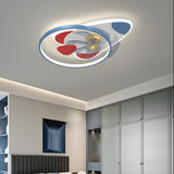 Kids Room Chic Rocket Flush Ceiling Fan with LED Light Image - 9