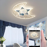 Kids Room Chic Star and Moon LED Ceiling Fan with Light Image - 15