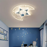 Kids Room Chic Star and Moon LED Ceiling Fan with Light Image - 2