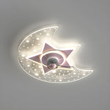 Kids Room Chic Star and Moon LED Ceiling Fan with Light Image - 6