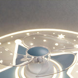 Kids Room Chic Star and Moon LED Ceiling Fan with Light Image - 8