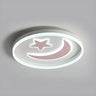 Kids Room Circle Moon Star Flush Mount Ceiling Light Image - 11