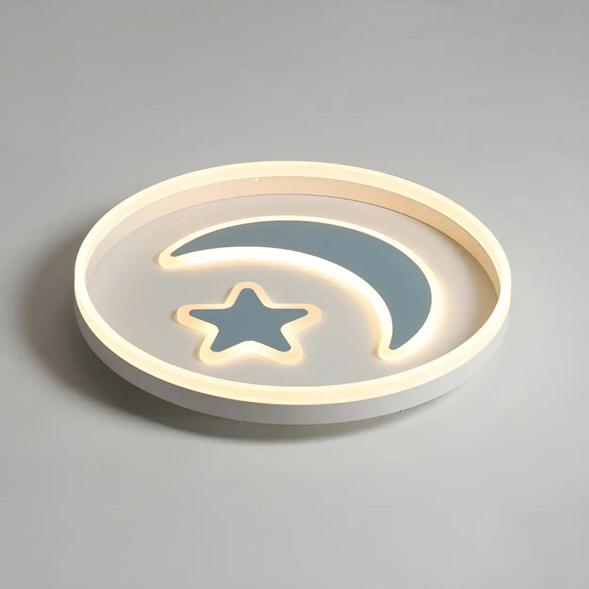 Kids Room Circle Moon Star Flush Mount Ceiling Light Image - 12