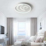 Kids Room Circle Moon Star Flush Mount Ceiling Light Image - 21