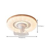 Kids Room Cloud Wood Flush Ceiling Fan with LED Light Image - 17