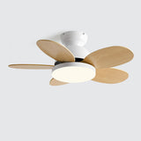 Kids Room Colorful 5 Wooden Blade Ceiling Fan Light Image - 13