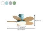 Kids Room Colorful 5 Wooden Blade Ceiling Fan Light Image - 21