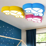 Kids Room Colorful Car LED Flush Mount Ceiling Light Image - 1