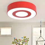 Kids Room Colorful Concentric Drum LED Flush Mount Lamp Image - 4