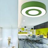 Kids Room Colorful Concentric Drum LED Flush Mount Lamp Image - 5