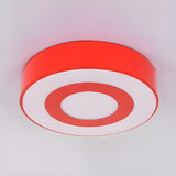 Kids Room Colorful Concentric Drum LED Flush Mount Lamp Image - 8